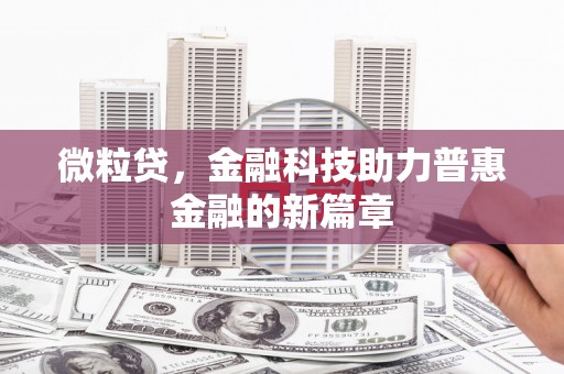 乌丘微粒贷，金融科技助力普惠金融的新篇章