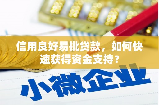 乌丘信用良好易批贷款，如何快速获得资金支持？