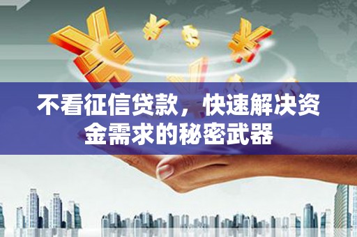 乌丘不看征信贷款，快速解决资金需求的秘密武器
